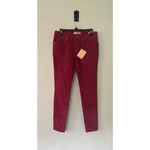 Hybrid & Co Womens Burgundy Size 7 Corduroy Skinny Pants